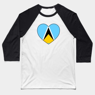 Heart - Saint Lucia Baseball T-Shirt